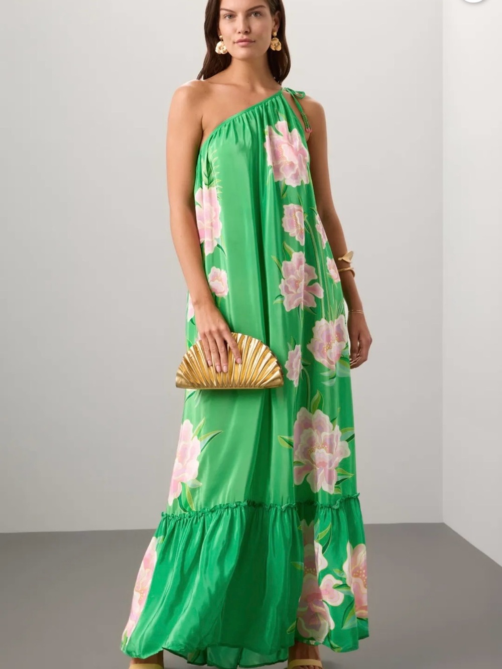 Farm Rio Floral Vibing Green Maxi Dress